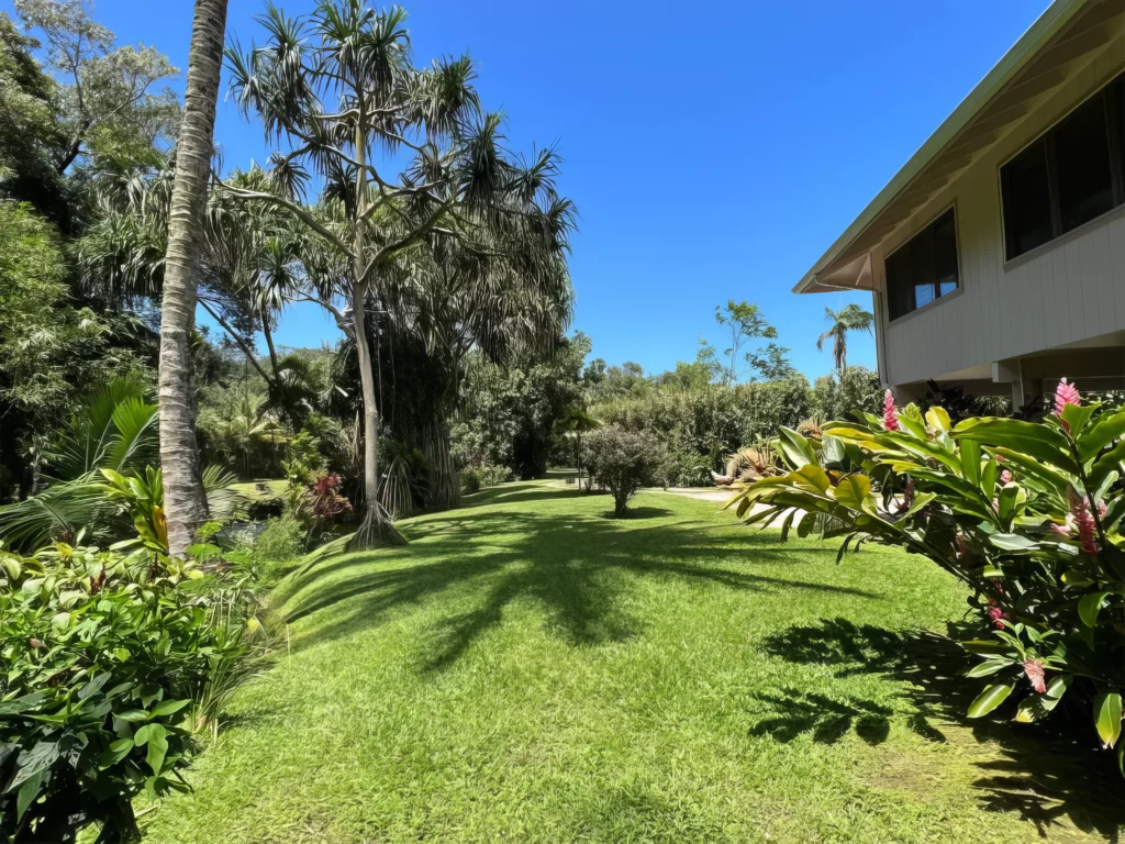 Charming Entrance to The Guest House with Lush Greenery