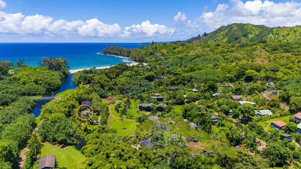 Stunning Aerial View of River Estate Near the Ocean