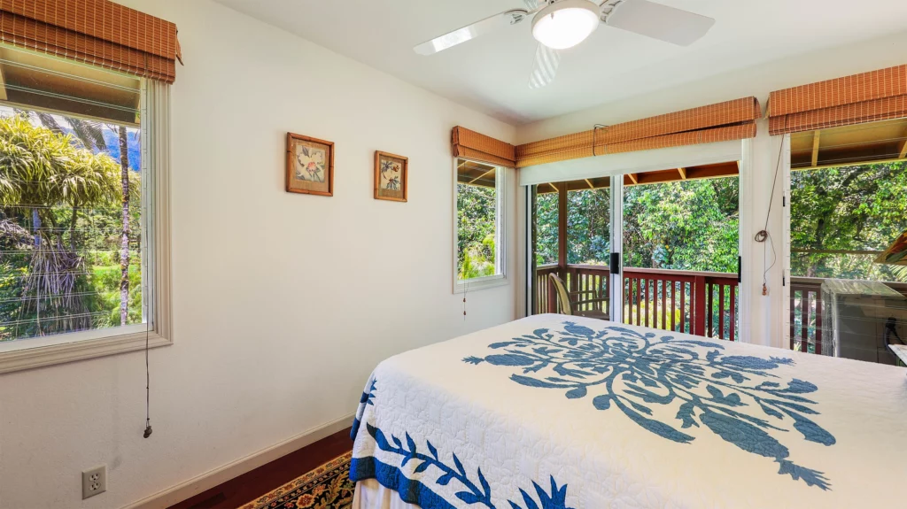 Serene Second Bedroom with River and Orchard Views