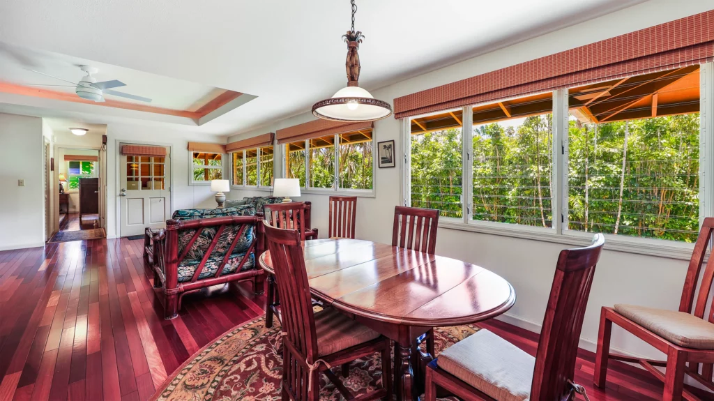 Elegant Dining Area with Entry and Hallway View