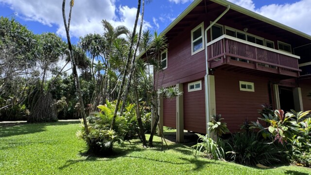 Discover the tranquil beauty of River Estate, Kauai, with a stunning view of the river and lush greenery. Tranquil View Surrounded by Lush Greenery